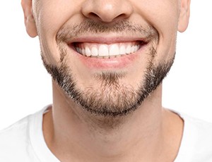close-up of a man smiling