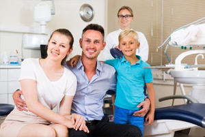Young family at dentist