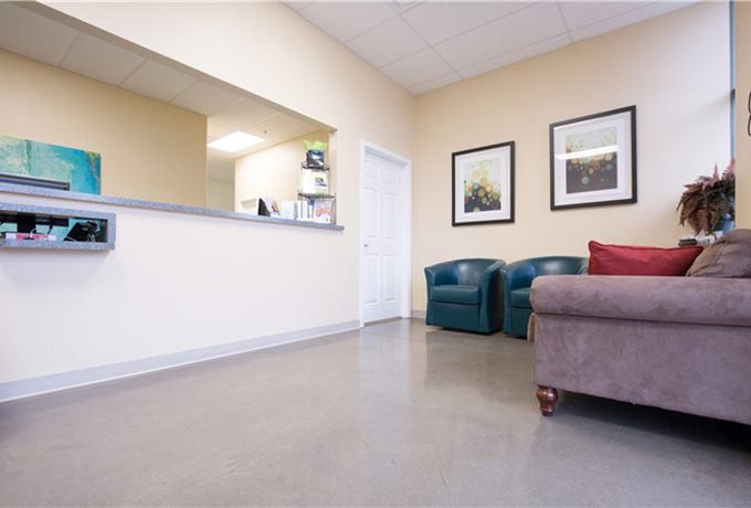 Dental office reception area