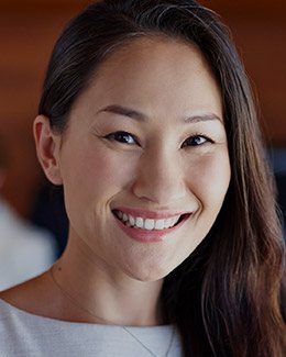 Woman smiling in an office