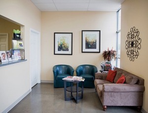 Waiting room and reception desk