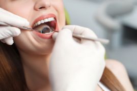 Smiling woman in dental chair