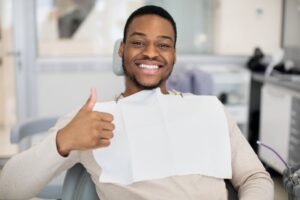 Man getting dental implants placed